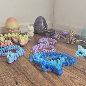 Colorful Dragon Figurine Set